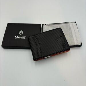 Zitahli Minimalist Wallet RFID Blocking Money Clip Black Carbon Fiber NEW